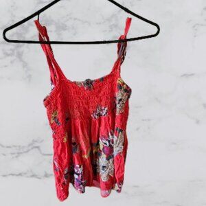 Floral Red Tank Top